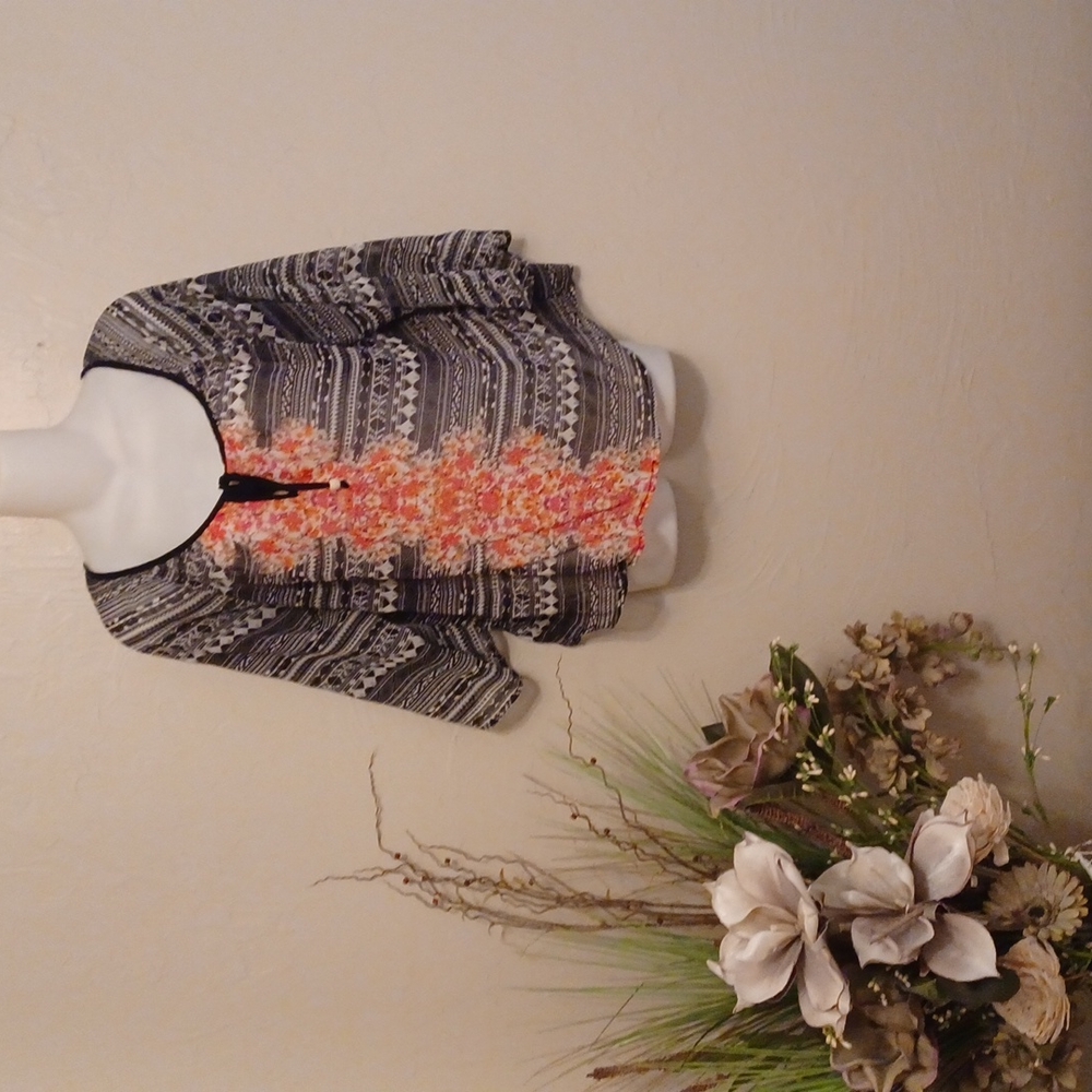 Sheer multi color blouse